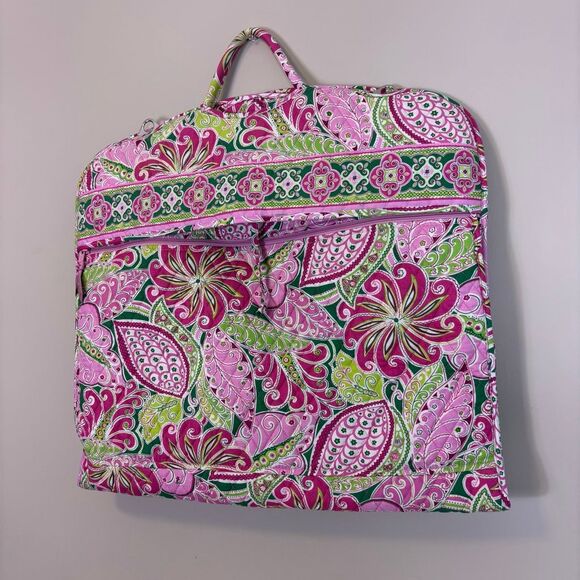 Vera Bradley Pink and Green Patterned Large Quilted Garment Bag - Picture 4 of 11